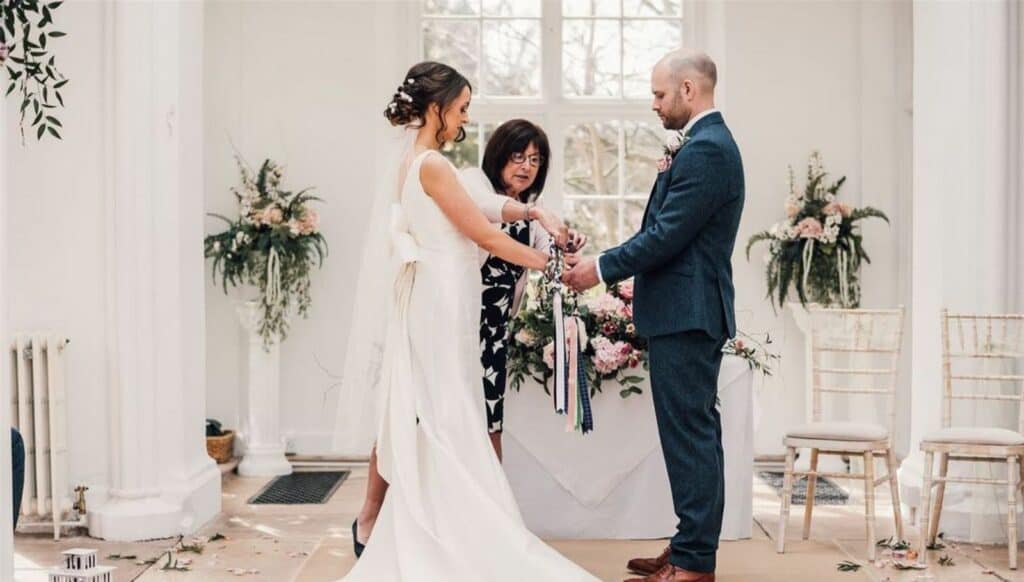 Bride and groom having a celebrant wedding ceremony