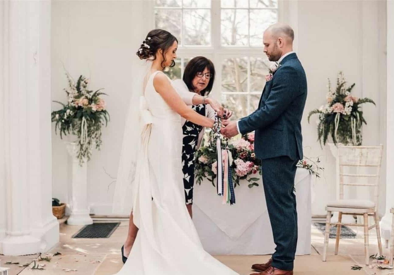Bride and groom having a celebrant wedding ceremony